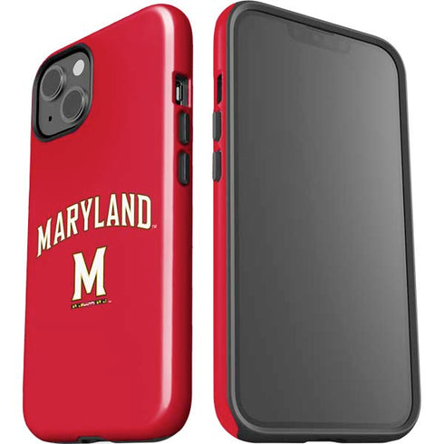 University of Maryland Collegiate Text Red iPhone 15 Impact Case